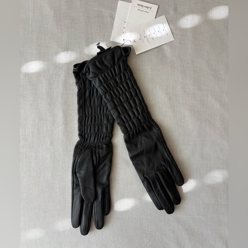 Other Stories Black Soft Leather Gloves XS S long sleeves Women Girls Kids